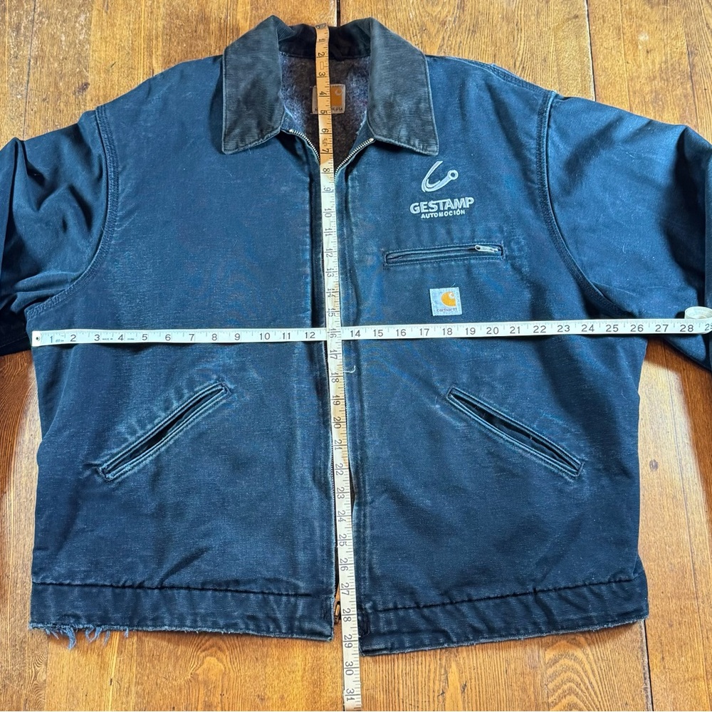 Vintage Union made Detroit Carhartt Men's Black Denim Jacket